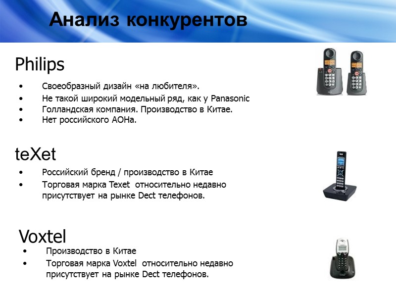 Анализ конкурентов teXet Российский бренд / производство в Китае Торговая марка Texet  относительно